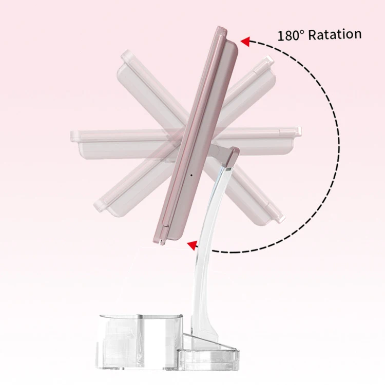 Трехкратный Настольный светодиодный зеркало для макияжа с сенсорным затемнением с обеих сторон/2 раза 3 раза зеркало принцессы настольная лампа