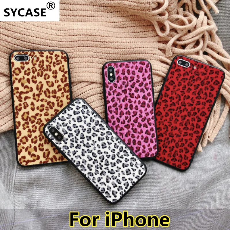 SYCASE Fashion Vintage Leopard Print phone case For iPhone X XR Xs Max 6 6S 7 8 Plus Mobile Phone Shell Hard Back Cover Cases |