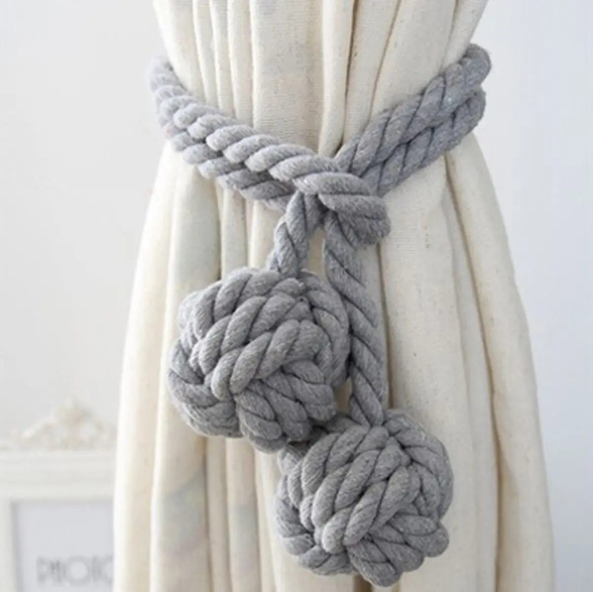 1pair  Handmade Curtain Rope Tie Backs Ball Tiebacks Home Decor Holdbacks