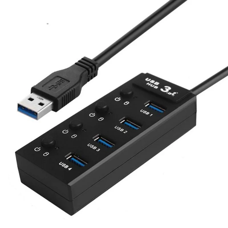 

Free shipping High-speed USB3.0 with switch 4-port HUB hub computer multi-interface USB splitter a drag four extensions