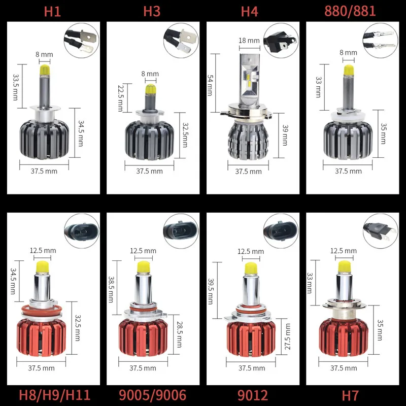 Автомобильный светильник светодиодный головной светильник H7 светодиодный лампы турбо набор светодиодный 360 светильник ing H1 светодиодный H11 9005 9006 HB4 9012 HIR2 7000LM головная лампа для авто