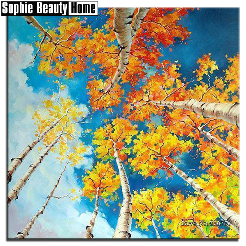 Diamond Embroidery Golden Leaves Mosaic Crystal 5D Cross Stitch Full Drill Painting DIY Sticker Decor Patterns 062509 | Дом и сад