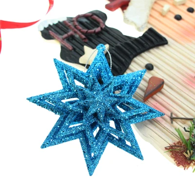 1 шт золотой порошок пятислойные многоугольные звезды рождественские украшения Рождественская елка подарок украшения DIY вечерние аксессуары для производства - Color: BLUE