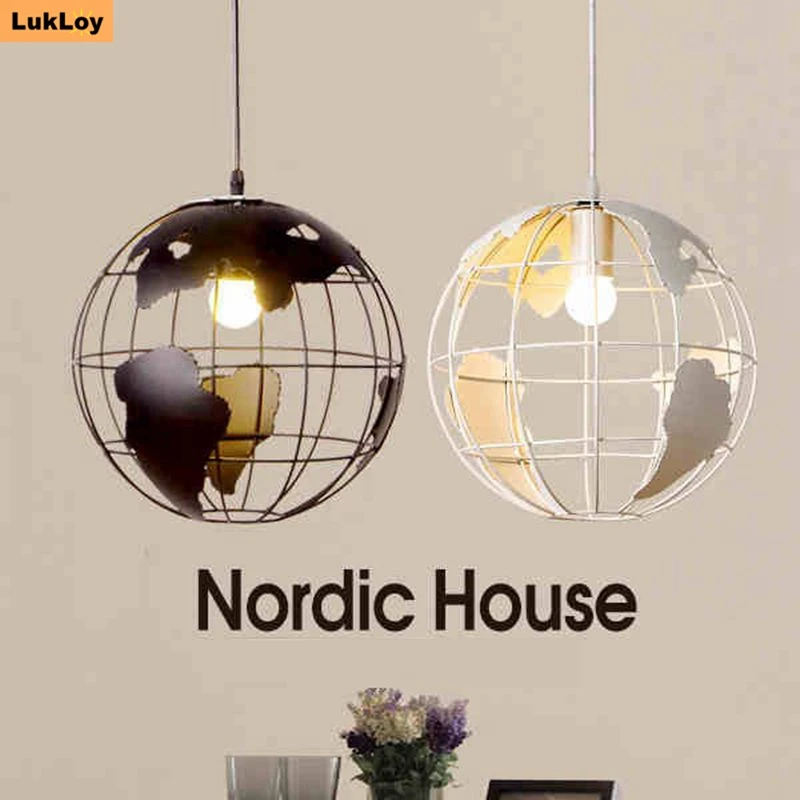 

LuKLoy Globe Earth Pendant Lights LED Kitchen Lights LED Lamp Bedside Hanging Lamp Ceiling Lamps Bedroom Living Room Lighting