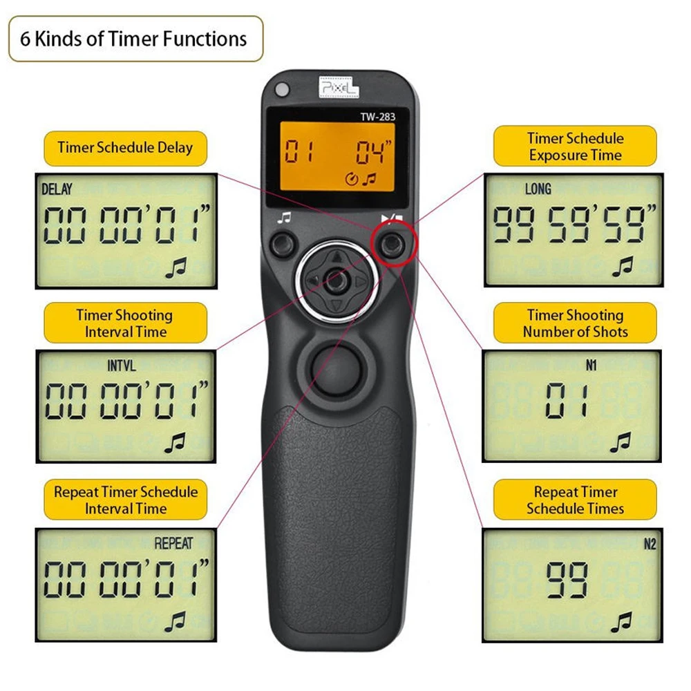 Pixel TW-283/DC2 2,4G беспроводной Таймер спуска затвора Пульт дистанционного управления для Nikon D5000 D5100 D5200 D5300 спуск затвора SLR пульт дистанционного управления