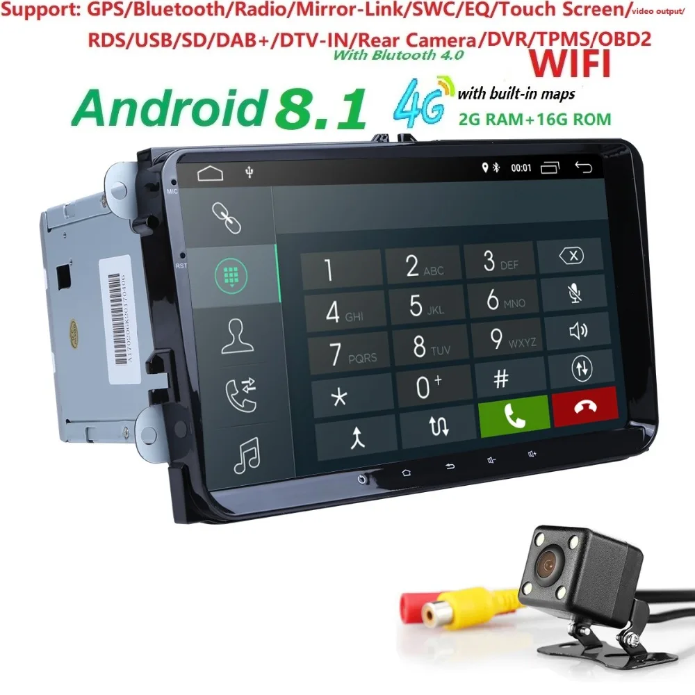 

DSP 9" Android 9.0 Car GPS Navigation for V W Volkswagen S KODA GOLF 5 Golf 6 POLO PASSAT B5 B6 J ETTA TIGUAN dvd player BT RDS