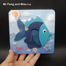 Забавная, в форме рыбы головоломка Детский обучающий Игрушка Головоломка мультфильм сборки игра