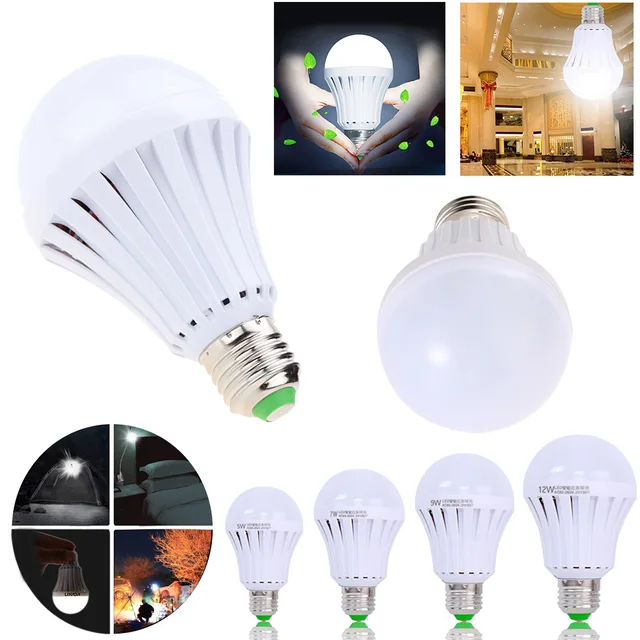 E27 Led Smart Bulb 5w 7w 9w12w Emergency Light Rechargeable E27 Led Smart Bulb 5w 7w 9w12w Emergency Light Rechargeable Battery Lighting Lamp For Outdoor