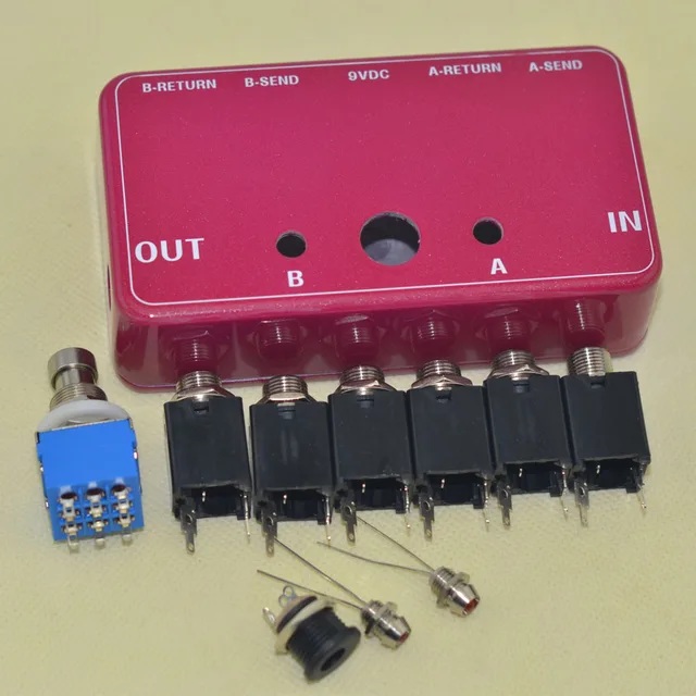DIY Dual Loops True Bypass Guitar Aluminum Pedals Box Foot Pedal Switch Kitin Guitar Parts
