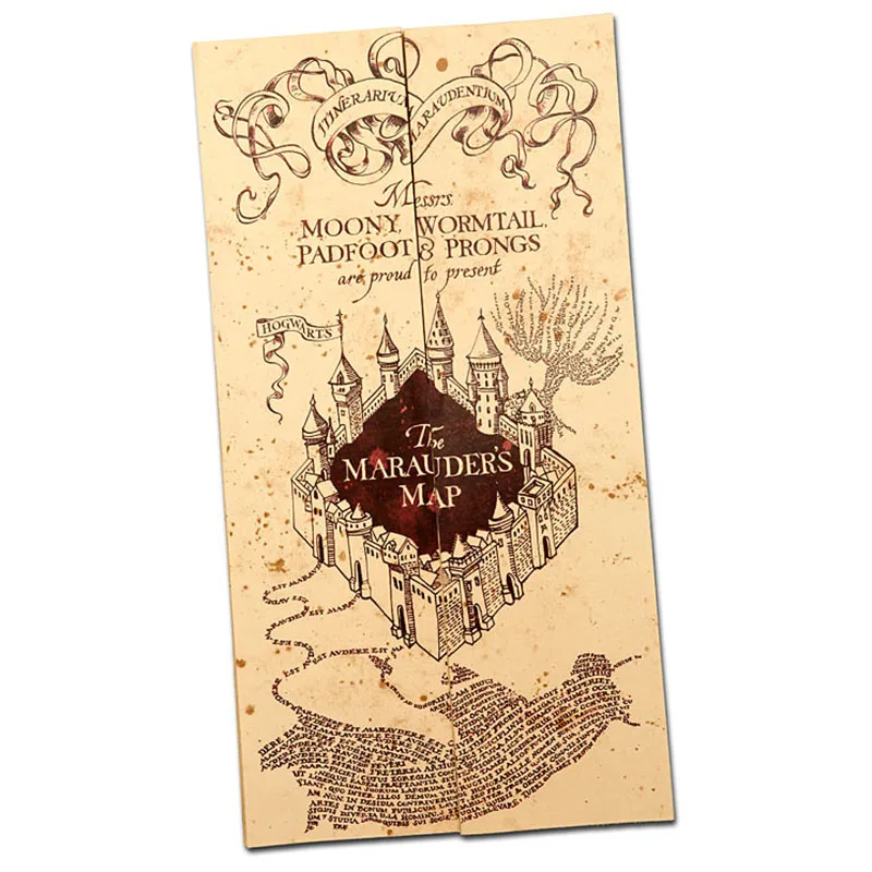 Харри волшебные палочки Мародер карта Волдеморт Рон Гермиона Дамблдор Косплей волшебные палочки Hogwartsr поезд билетов - Цвет: Map