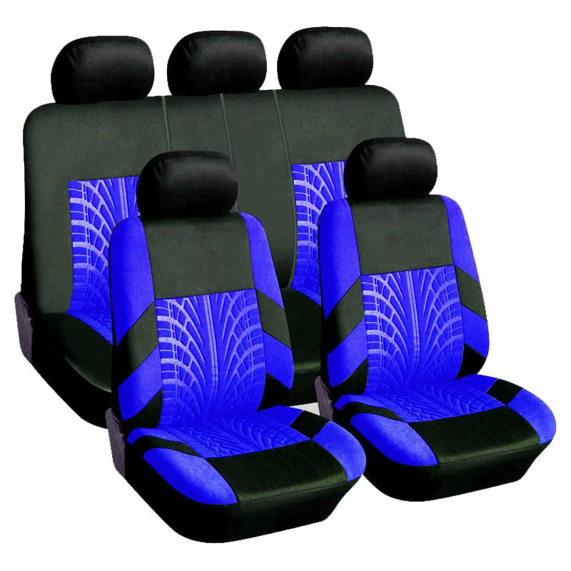 Embroidery Car Seat Covers Set Universal Fit Most Cars Covers with Tire Track Detail Styling Car Seat Protector Embroidery Car Seat Covers Set Universal Fit Most Cars Covers with Tire Track Detail Styling Car Seat Protector