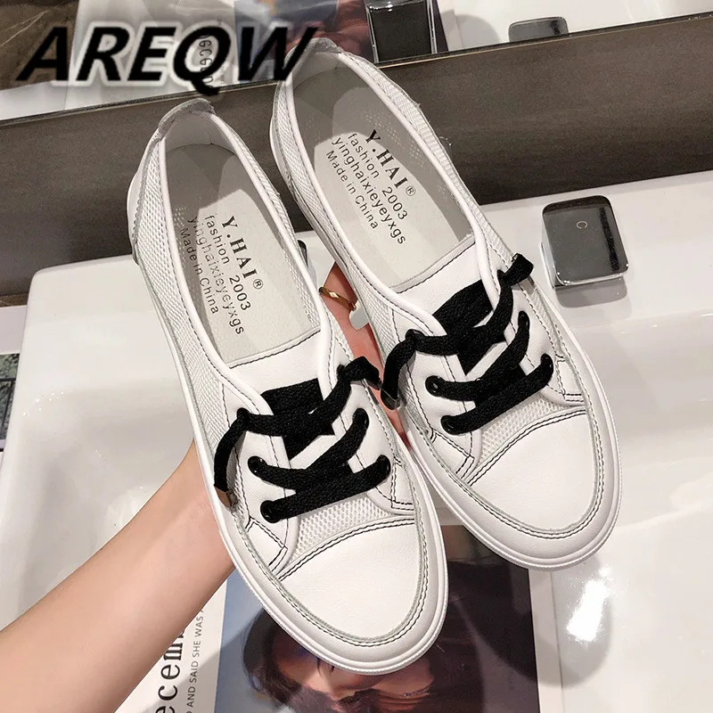 

2019 New Summer Ladies Korean Version of The Wild Flat White Shoes Breathable Mesh Non-slip Deodorant Shoes