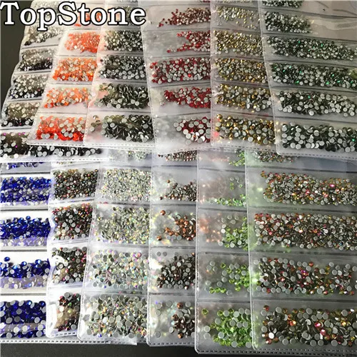 TopStone 1600 шт смешанные размеры SS4-SS12 для дизайна ногтей исправление камней с клеем на спине для DIY дизайна одежды для ногтей