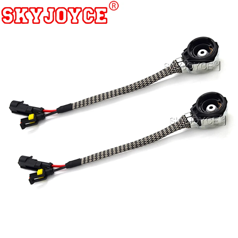 SKYJOYCE 1 Pair D2S D2R AMP HID Adater Socket Converter cable D2 D4S xenon hid bulb Harness Wire adaptor connector harness Cable (1)