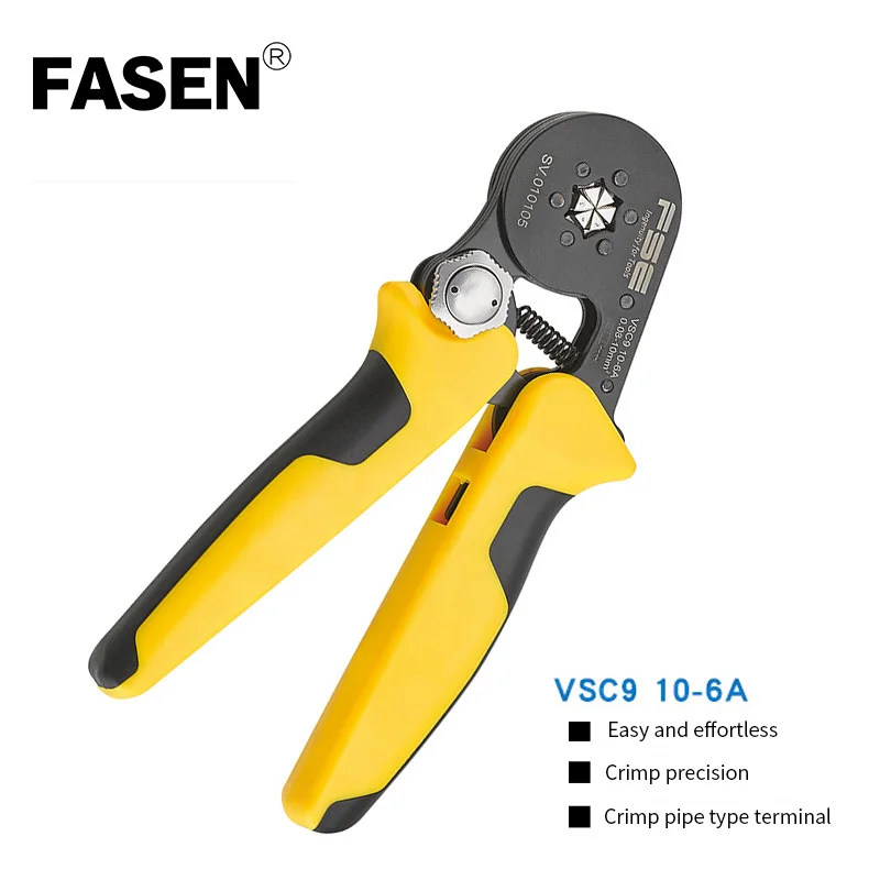 

VSC9 10-6A Ratchet Crimping Plier Hand Crimper Tools for Narrow-pitch Connector Pins Crimp Range 0.25-10mm2