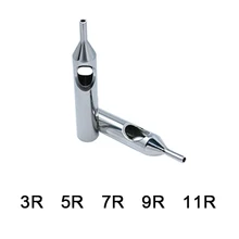 Pro круглый два отверстия татуировки Советы поставки 304 из нержавеющей стали колпачки для татуажа советы для татуировки набор иголок комплект Прямая