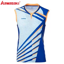 Kawasaki бренд мужской одежды спортивная рубашка без рукавов с v-образным вырезом дышащая Бадминтон рубашка теннис футболки для мужчин ST-T1014