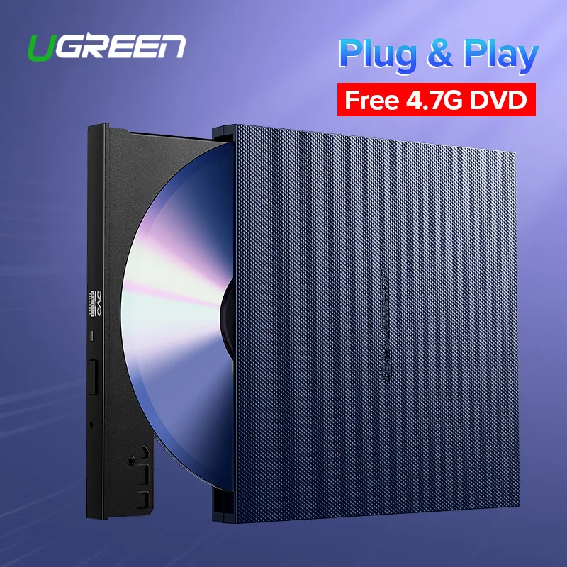 Ugreen USB Optical Drive External USB 2.0 CD/DVD-ROM Combo DVD RW ROM Burner for Dell Lenovo Laptop Windows/Mac OS USB DVD Drive