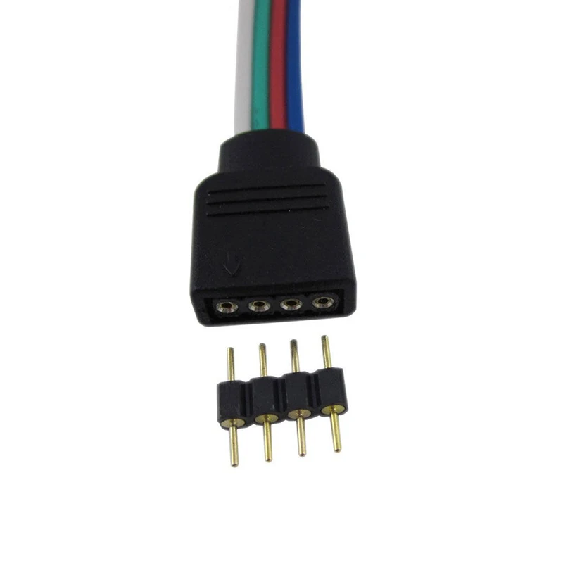 

10pcs LED 4pin RGB connector 4 pins needle male type double 4pin small part For LED SMD RGB 5050 3528 Strip