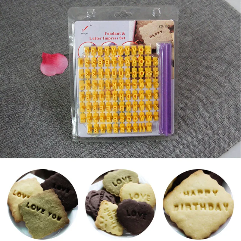 

Alphabet Letter Number Biscuit Cookie Cutter Press Stamp Embosser Cake Moulds