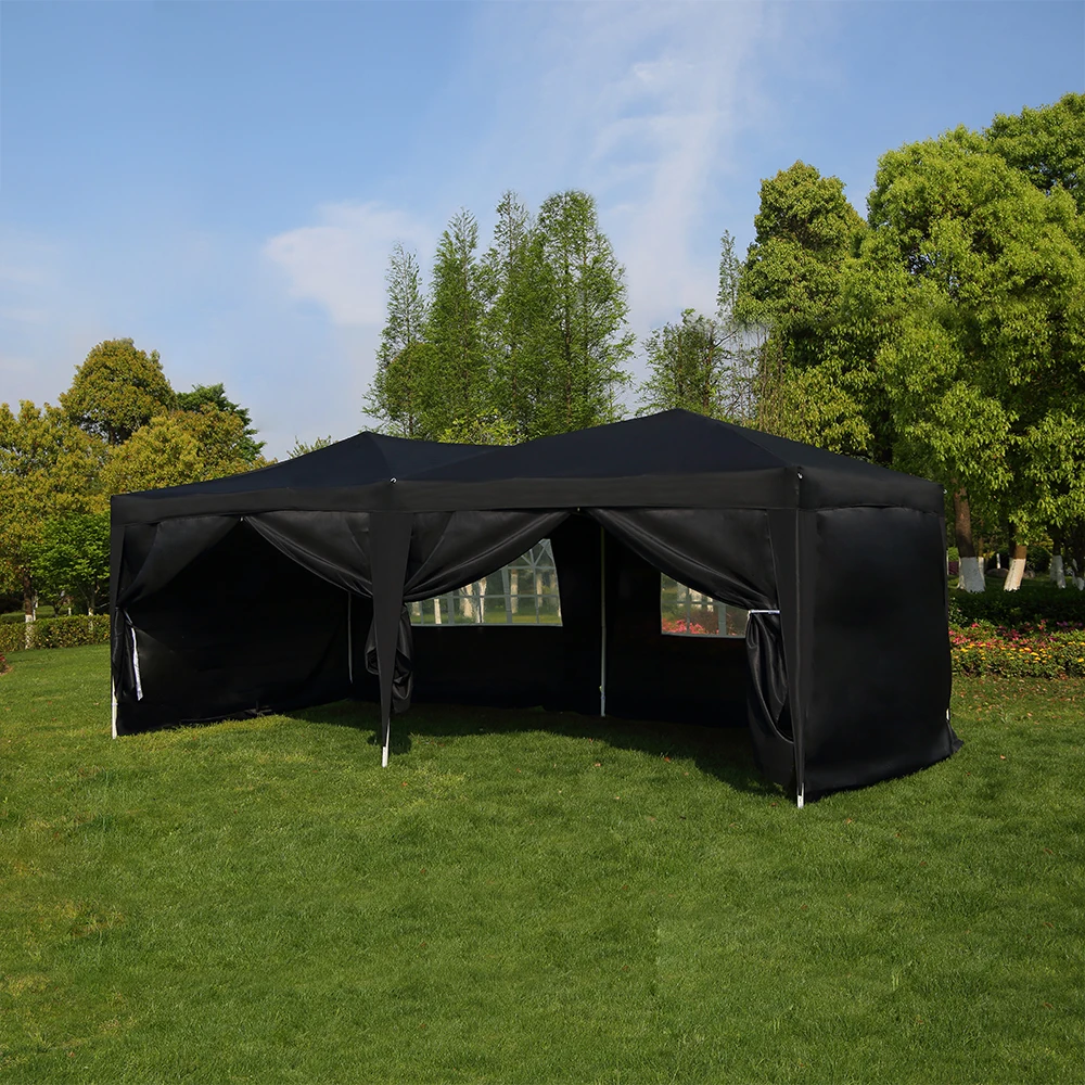 Best Offers Panana Large 6x3m WATERPROOF Pop Up Garden Gazebo Arbor Party Tent with Sides Window Bag Country Fair fit 4-6 people Rapid Tent