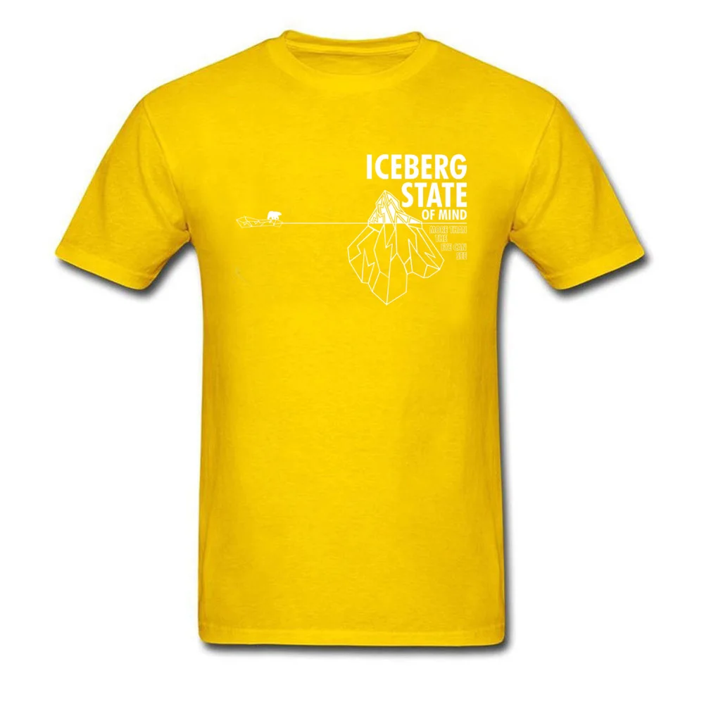 ICEBERG STATE Cute Short Sleeve Summer T-shirts Pure Cotton Crewneck Men Tops Shirt Print Tops & Tees ostern Day ICEBERG STATE yellow