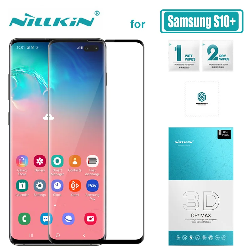 

for Samsung Galaxy S10 Plus S10E Glass Nillkin CP+ Max Full Cover 3D Tempered Glass Screen Protector for Samsung S10 Plus Glass