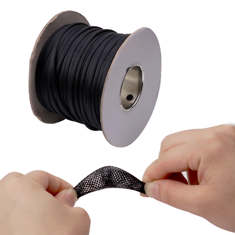5 м расширяемый плетеный ПЭТ Премиум кабель 6 мм/8 мм/10 мм Диаметр рукава Черный Сертификация ROHS аксессуары для 3d принтера