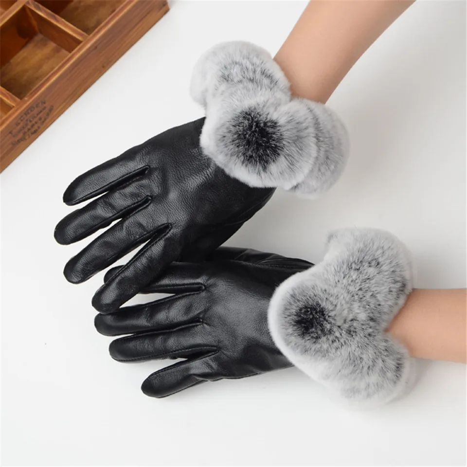 Модные брендовые женские перчатки из натуральной кожи с лисьим мехом, высококачественные перчатки из овечьей кожи, женские перчатки с сенсорным экраном G#1