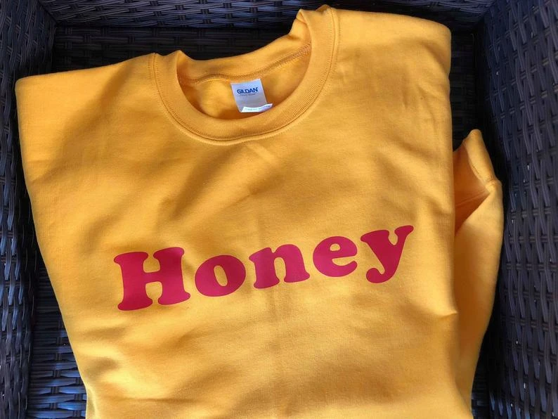 Skuggnas Honey Sweatshirt Honey Slogan Tumblr Jumper Activist Sweatshirt  Long Sleeved Fashion Tops 90s aesthetic Clothing