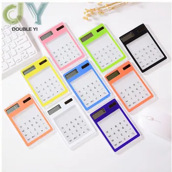 

Package of 2 Solar ultra-thin transparent calculator Touch screen Customizable