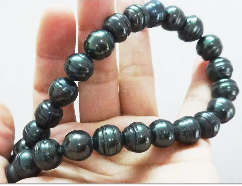 

Wholesale FREE SHIPPING HUGE 18"11-13MM TAHITIAN GENUINE BLACK baroque PEARL NECKLACE 14KGP clasp