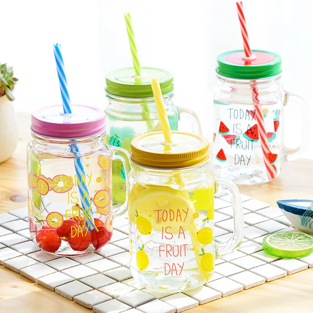 500ml Mason Jar With Lid Er Beer Water Gles Bottles Coffee 500ml Mason Jar With Lid Er Beer Water Gles Bottles Coffee Mug Handle Lemon Cool