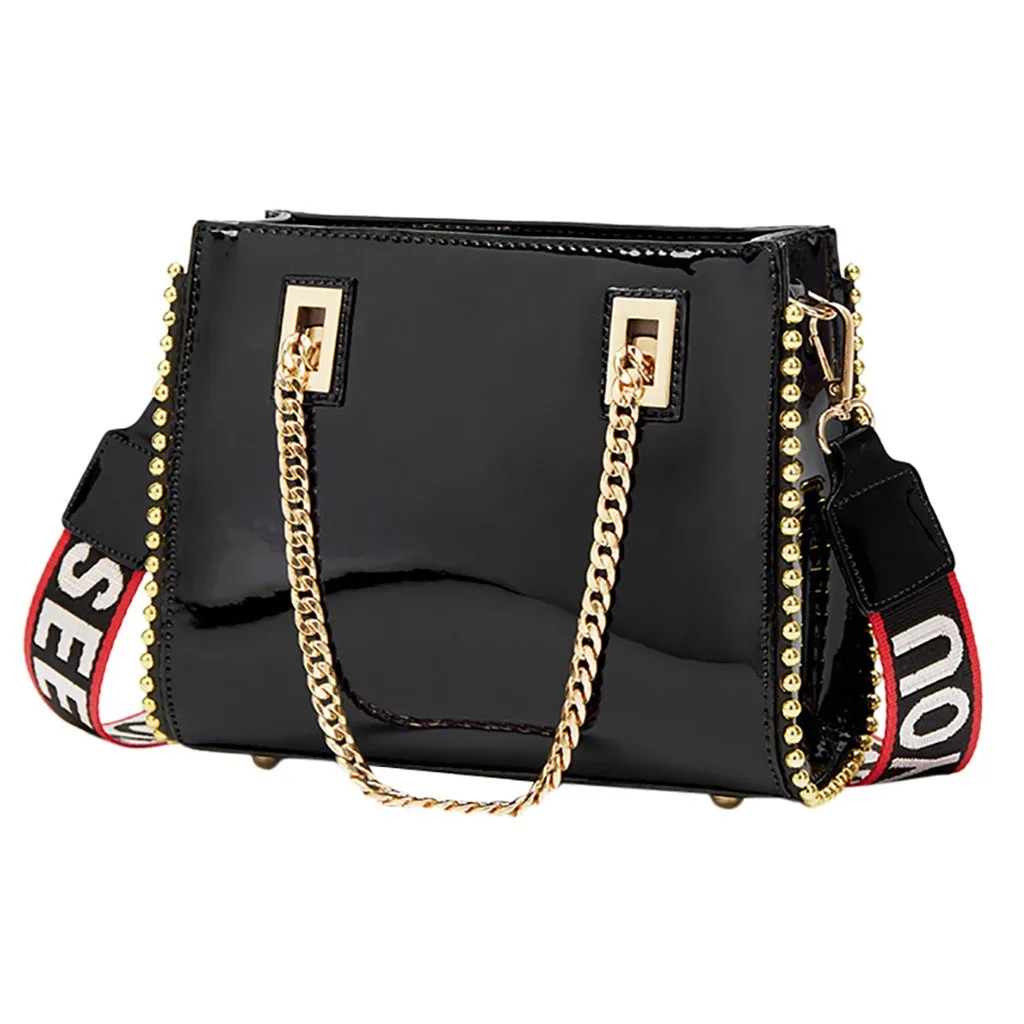 

Maison Fabre Women's Patent Leather Sequin Handbag High Quality Single Shoulder Bag Ladies brand big size Messenger Bag dropship