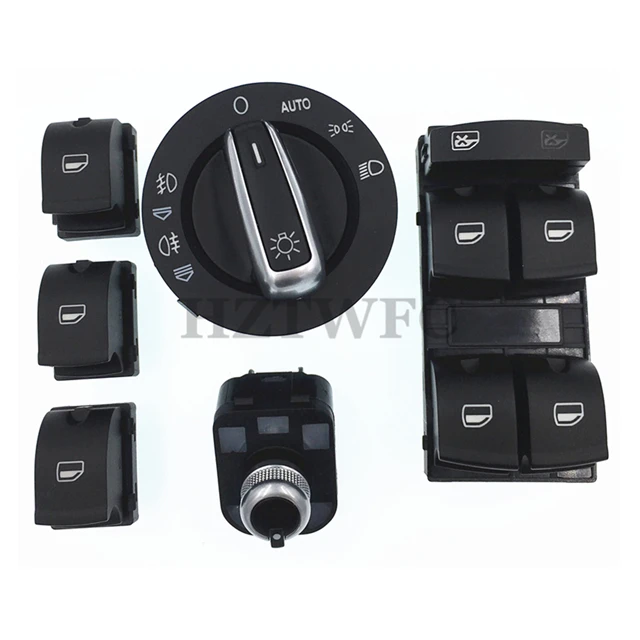 

New 4F0959851 4F1941431E 4F0959565 4F1 959 855 Window Headlight Mirror Switch For AUDI A6 S6 C6 RS6 A6 Allroad Quattro A3 Q7