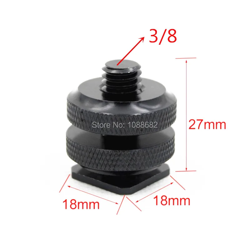  38 Dual Nuts Mount Screw Tripod Hot Shoe Adapter Convert to Flash Stand Photo Studio Accessories (4)