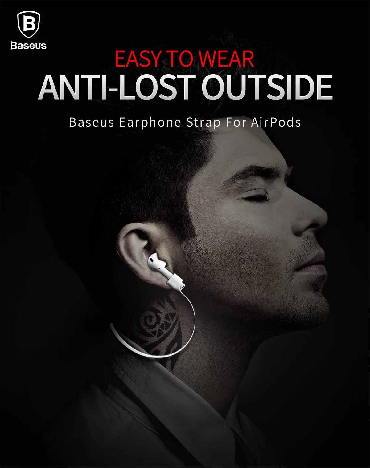 Baseus наушники ремешок для Apple Airpods Беспроводная BT гарнитура петля веревка анти-потеря силиконовый шнур-кабель для AirPods