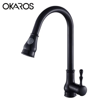 

OKARO High-Arc Kitchen Faucet Pull Out Kitchen Mixer Tap Single Lever Chrome Brushed Nickel Black Water Tap CraneTorneira C041