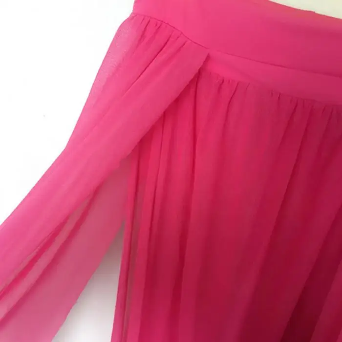 Сексуальная Женская пляжная фатиновая юбка с эластичной талией, модное однотонное летнее пляжное бикини, накидка, длинные юбки, магазин FS99
