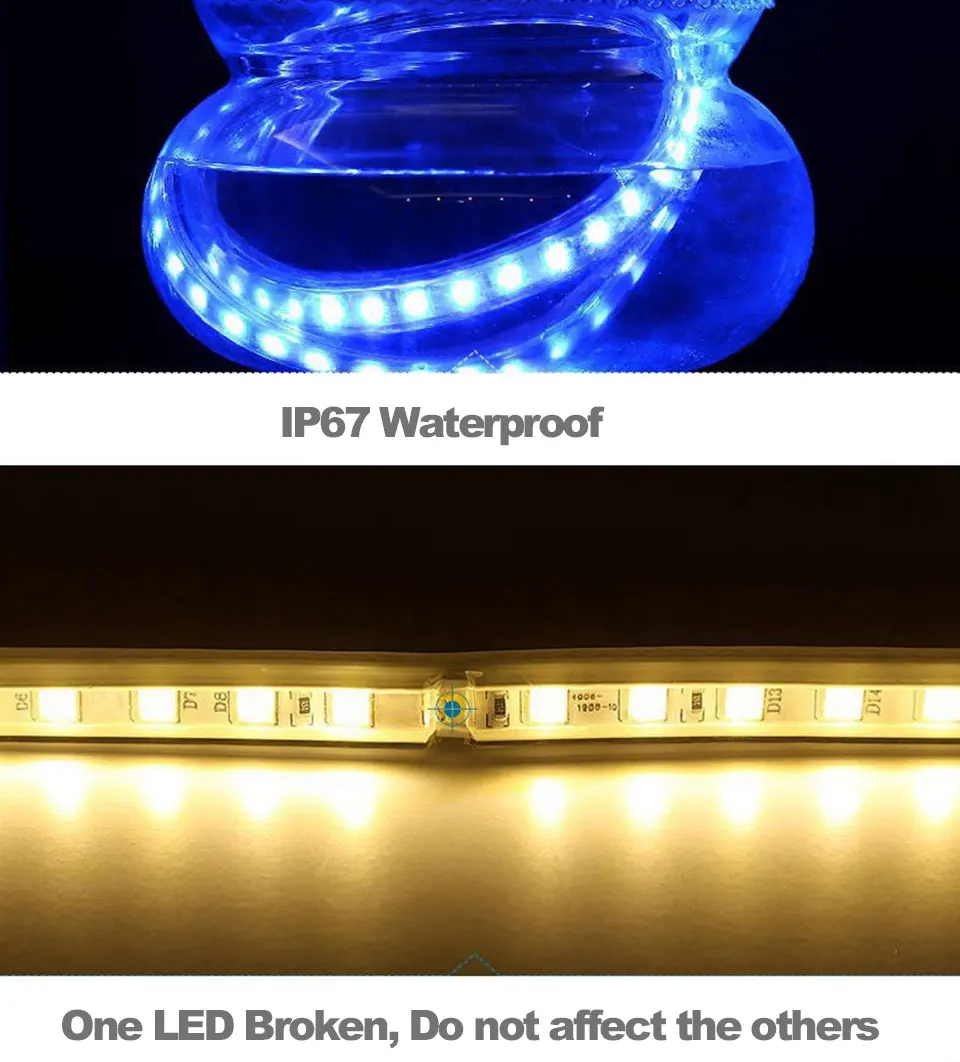 GD RGB светодиодный фонарь IP65 1 м 2 м 5 м 10 м 12 м 13 м 15 м светодиодный водонепроницаемый светодиодный гибкий шнур 220 в светодиодный фонарь с дистанционным управлением