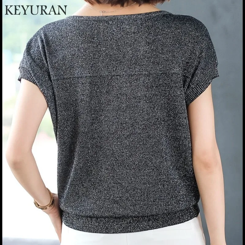 Лето 2019 г. Ice silk трикотажная футболка футболки короткий рукав сплошной летучая