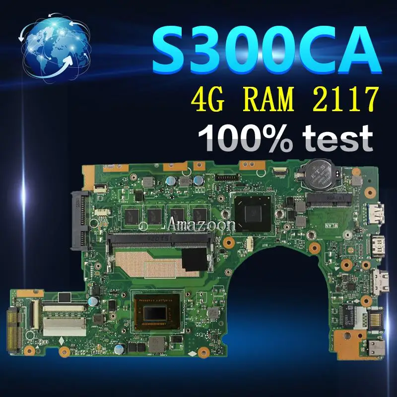 with 4G RAM 2117 CPU S300CA Laptop motherboard for ASUS VivoBook S300CA S300C S300 Test original mainboard