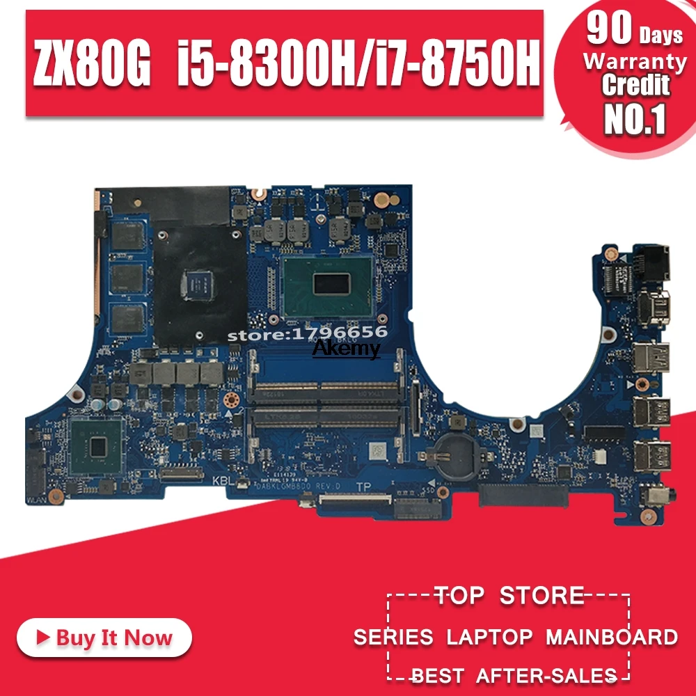 

laptop Motherboard For ASUS ZX80 ZX80G ZX80GM ZX80GE ZX80GF ZX80GD Mainboard i5-8300H i7-8750H CPU exchange!!!
