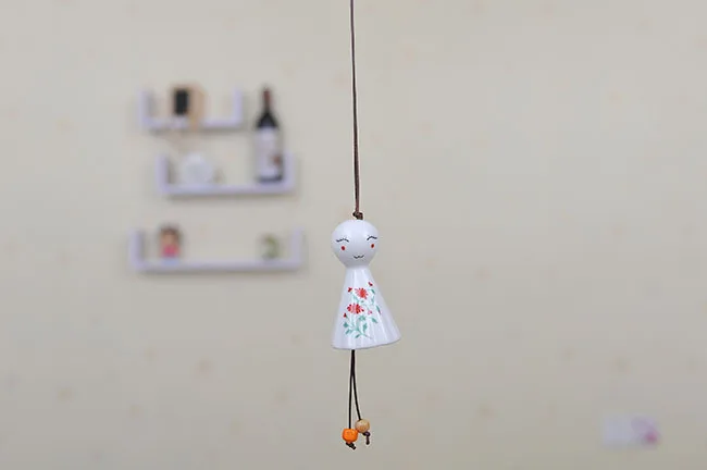 BUF Горячая Япония стиль Солнечный Кукла колокольчики античный дом благословение украшения Керамика кукла с улыбкой ветряные колокольчики