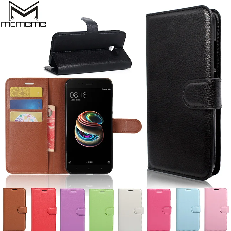 

MCMEME For Xiaomi Mi 5x case Silicon Back Cover Case Luxury Flip leather Wallet Fundas For Xiaomi Mi5x Mi 5x case With Card Slot