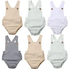 Baby Girls Boys Romper Toddler Sleeveless Solid Stripe Romper Sunsuit Cotton Clothes Outfits Baby Girls Boys Romper Toddler Sleeveless Solid Stripe Romper Sunsuit Cotton Clothes Outfits
