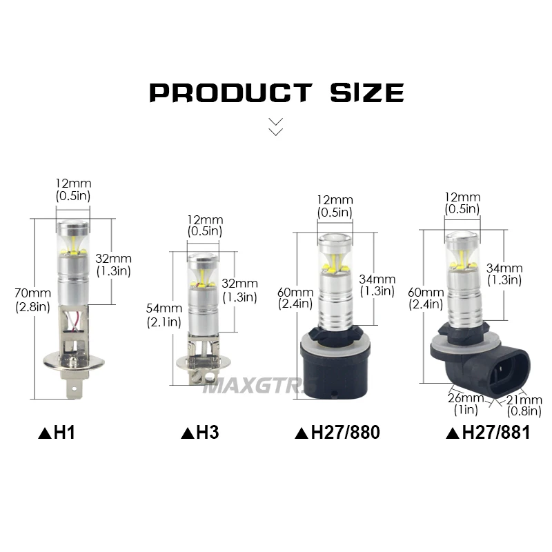 2x Высокая мощность H3 H1 H27 880 881 светодиодный автомобильный светильник CREE чип 30 Вт светодиодный Белый противотуманный задний фонарь с поворотом DRL головной автомобильный светильник дневная ходовая лампа