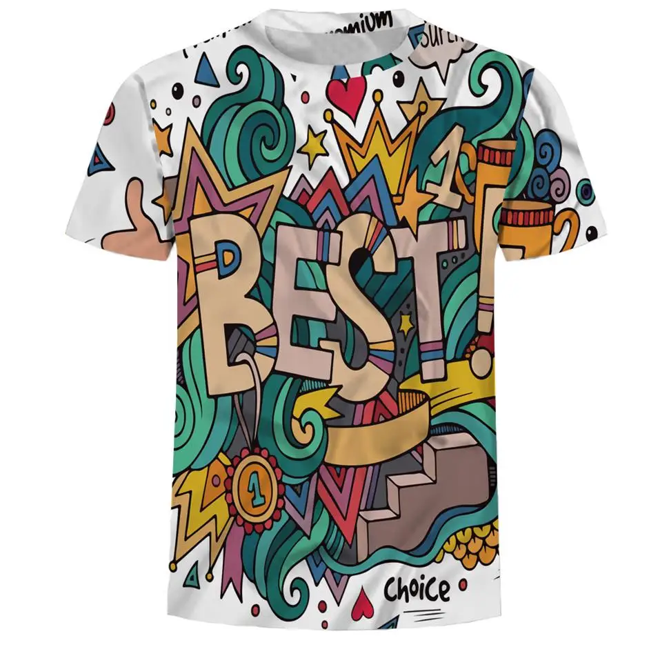 

2018 Summer 3d Tshirt Print Black and white Five-pointed star T shirt Tops Tees Big yards New Fashion Brand T-shirt Men/Women