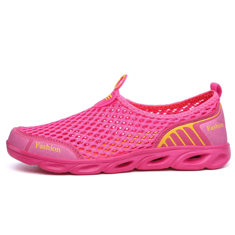 Новые летние мужские туфли для ходьбы в воде дышащая мужская обувь для плавания уличные Нескользящие водные кроссовки Подводные ботинки - Цвет: Rose