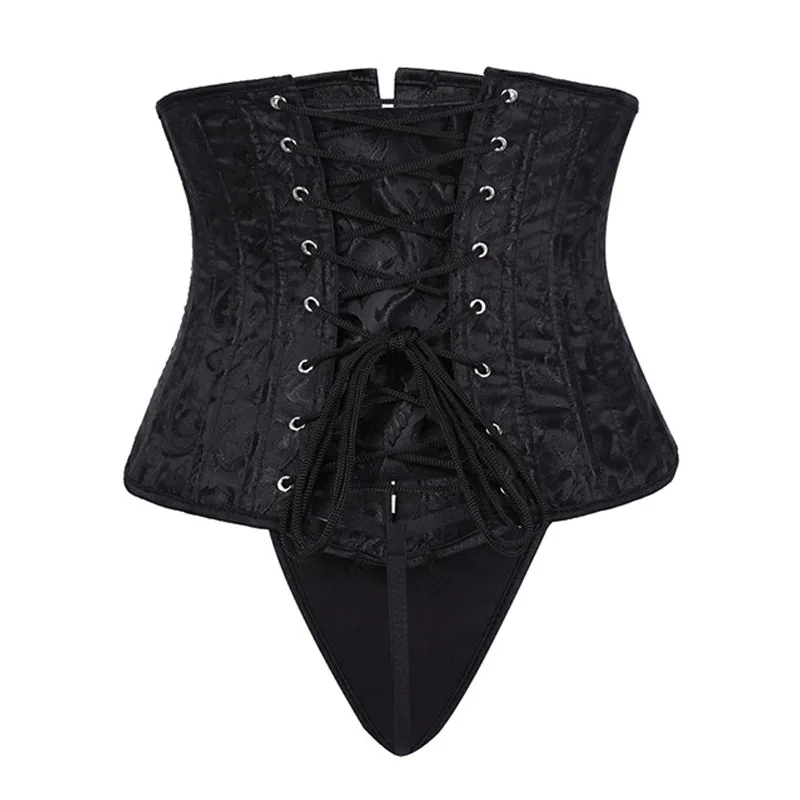 28 Sprial Steel Boned Corset Bustier Black Shapewear Waist Cincher Slim Control Body Shaper Waist Trainer Underbust Corset Sexy (9)